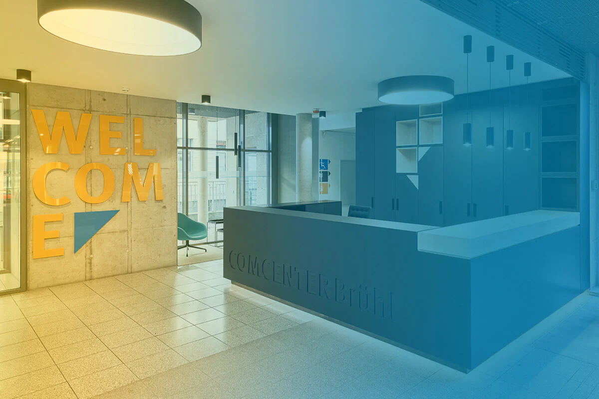 The newly designed reception counter. Photo: Vitamin Office Architects, Photographer Tino Sieland The newly designed reception counter.